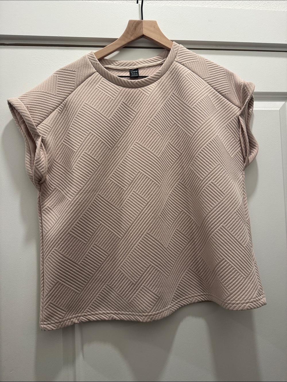 SHEIN Quilted Light Blush Crewneck Tank